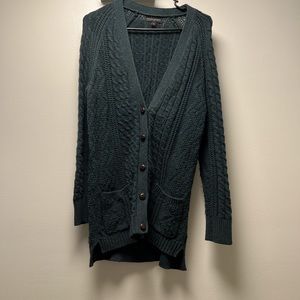 Banana Republic Cardigan, Green, Wool, Size Small, With Buttons and Pockets